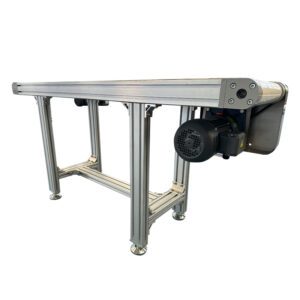 White PVC Belt Conveyor With Aluminum Profile Frame - Conveyor System